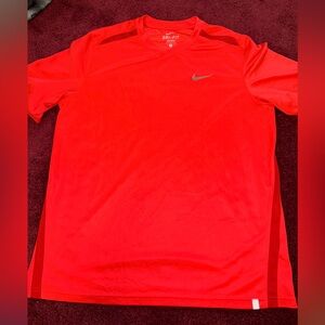 Nike Men's Red Dri-FIT Shirt L  vintage red jersey shirt workout top men’s